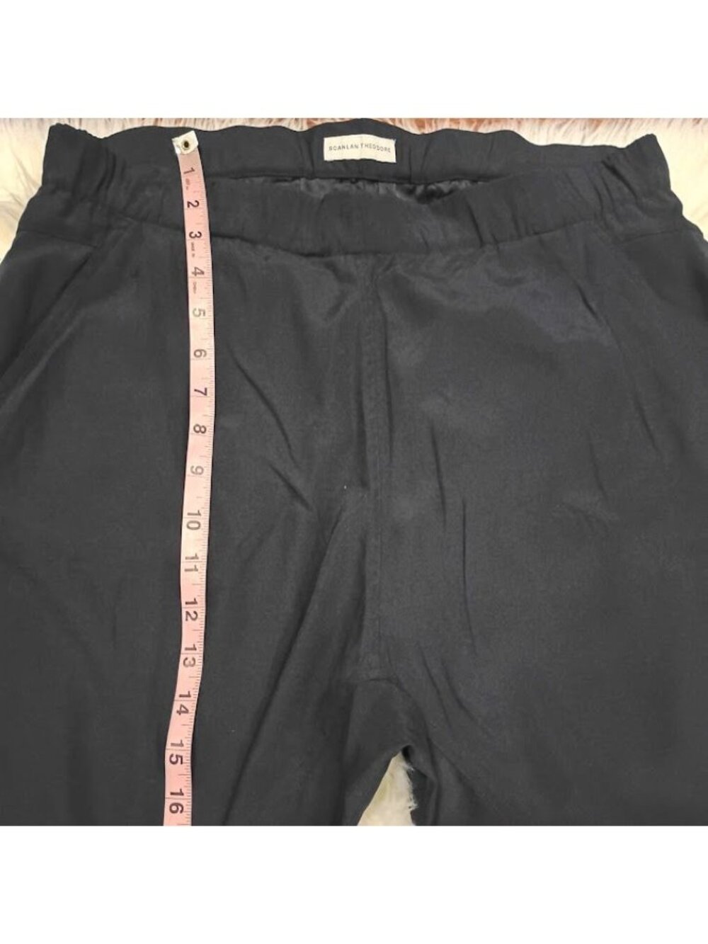 Scanlan Theodore Navy Blue Silk-Blend Relaxed Tapered Pants - Picture 11 of 14
